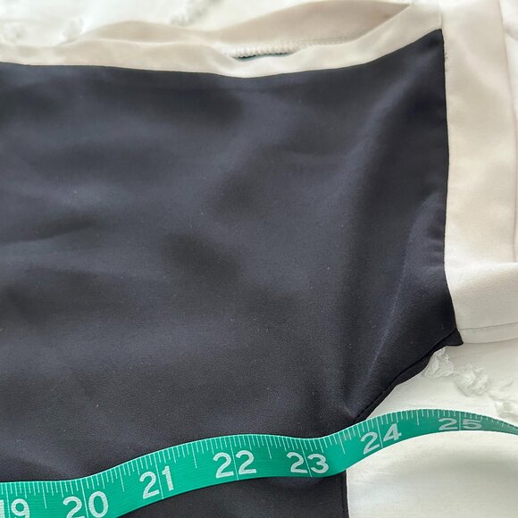 Spense Black & White Contrast Trim Tie-Front Blouse Women's Size Medium - Picture 8 of 9